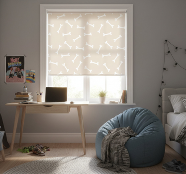 Store enrouleur chambre ado motifs os de chien beige - TenStickers