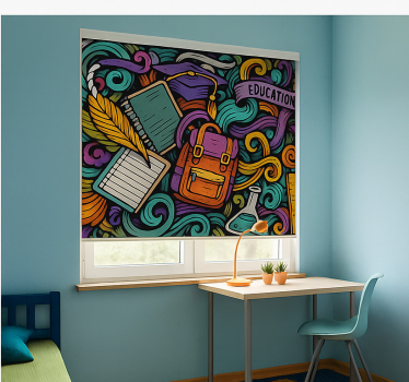 Store enrouleur chambre ado objets abstraits colorés - TenStickers