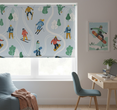Store enrouleur chambre ado ski bleu - TenStickers