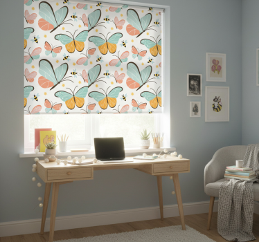 Store enrouleur chambre ado papillons et abeilles - TenStickers