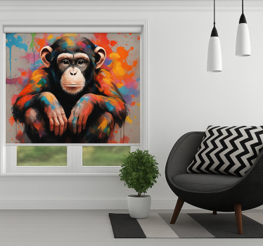 Store enrouleur chambre ado singe avec des couleurs - TenStickers
