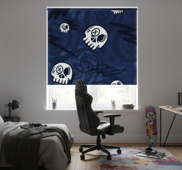 Store enrouleur chambre ado têtes de mort graffiti - TenStickers