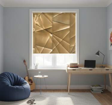 Store enrouleur chambre ado texture polygonale 3d dorée - TenStickers