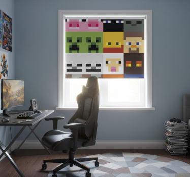 Store enrouleur chambre ado visages pixelisés - TenStickers