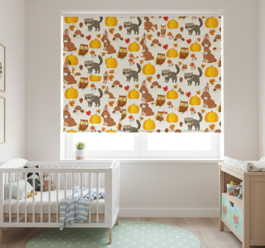 Store enrouleur chambre enfant animaux de la forêt automnale - TenStickers
