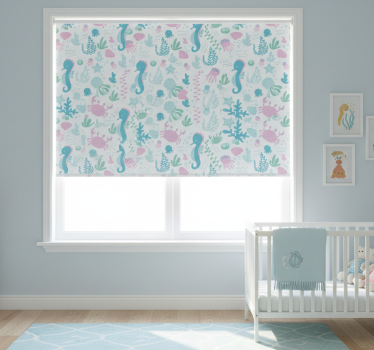 Store enrouleur chambre enfant animaux et plantes pastel - TenStickers