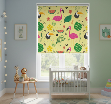 Store enrouleur chambre enfant animaux mignons et plantes - TenStickers