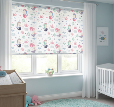 Store enrouleur chambre enfant aventure sous-marine sirènes - TenStickers