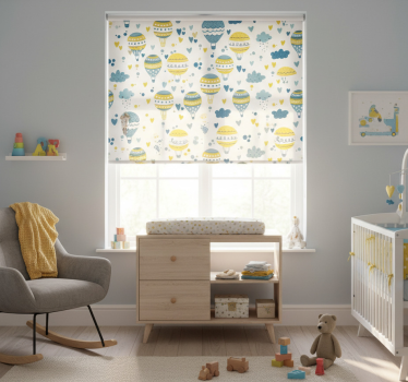Store enrouleur chambre enfant ballons bleus et jaunes - TenStickers