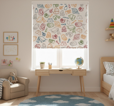 Store enrouleur chambre enfant bateau camping feu bois - TenStickers