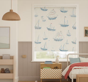 Store enrouleur chambre enfant dessin de conception de bateaux - TenStickers