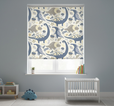 Store enrouleur chambre enfant dinosaures bleus nordiques - TenStickers