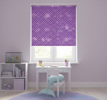 Store enrouleur chambre enfant écailles de sirène violettes - TenStickers