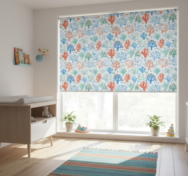 Store enrouleur chambre enfant éclaboussure d'algues - TenStickers