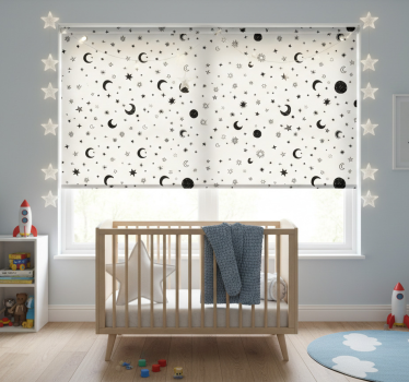 Store enrouleur chambre enfant espace avec étoiles - TenStickers