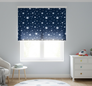 Store enrouleur chambre enfant étoiles sur bleu marine - TenStickers