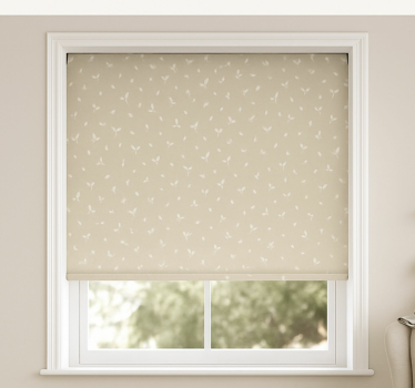 Store enrouleur chambre enfant motif de feuilles beiges - TenStickers