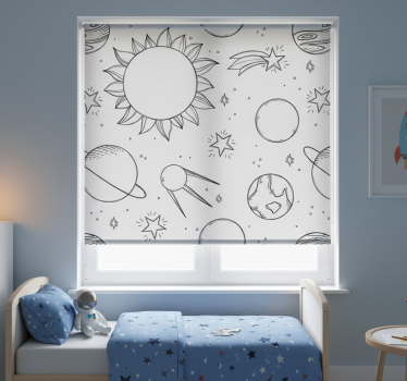 Store enrouleur chambre enfant gribouillage spatial - TenStickers