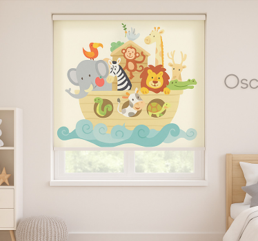 Store enrouleur chambre enfant design arche de noé - TenStickers