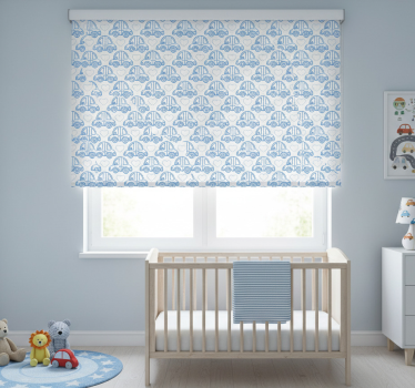 Store enrouleur chambre enfant lignes de voiture bleues - TenStickers