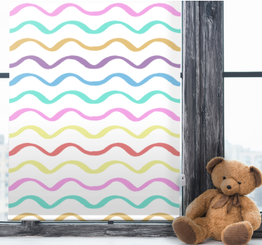Store enrouleur chambre enfant lignes ondulées colorées - TenStickers