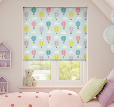 Store enrouleur chambre enfant montgolfières bleues - TenStickers