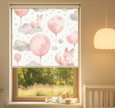 Store enrouleur chambre enfant ballons et nuages pastel - TenStickers