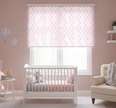 Store enrouleur chambre enfant motif losanges roses - TenStickers