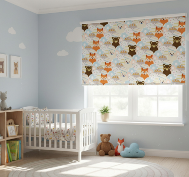 Store enrouleur chambre enfant motif ours et renard - TenStickers