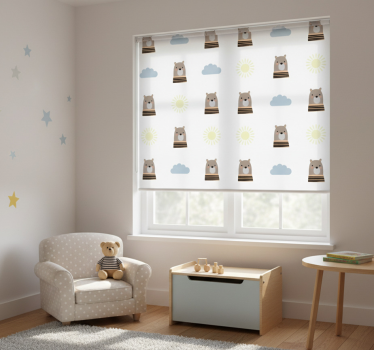 Store enrouleur chambre enfant ours brun personnalisable - TenStickers