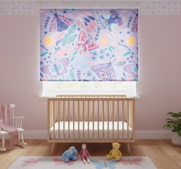 Store enrouleur chambre enfant papillons en tons violets - TenStickers