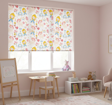 Store enrouleur chambre enfant princes et licornes - TenStickers