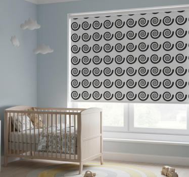Store enrouleur chambre enfant spirale rétro noir et blanc - TenStickers