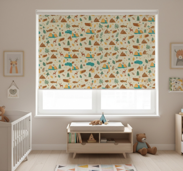 Store enrouleur chambre enfant temps de camping dessins - TenStickers