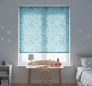 Store enrouleur chambre enfant vaisseau spatial ciel bleu - TenStickers