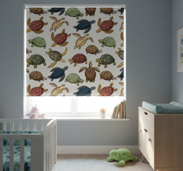 Store enrouleur chambre enfant variété de tortues - TenStickers