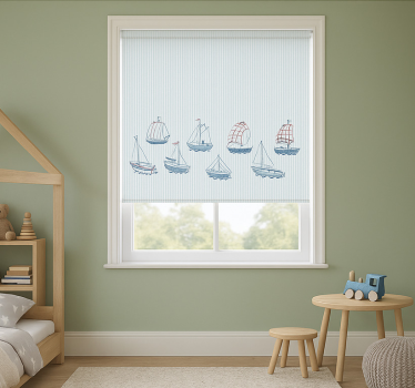Store enrouleur chambre enfant voiliers bleus - TenStickers