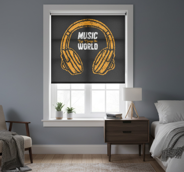 Store enrouleur chambre ado la musique change le monde - TenStickers