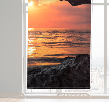 Store enrouleur motif 3D coucher de soleil - TenStickers