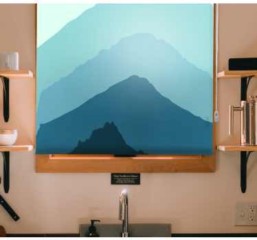 Store enrouleur original couches de silhouette de montagne - TenStickers