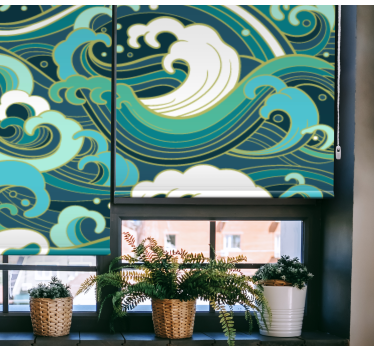 Store enrouleur original vagues art nouveau - TenStickers