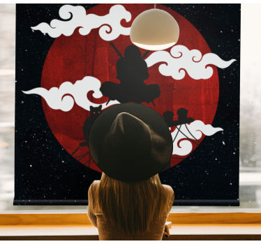 Store enrouleur original scène de silhouette de samouraï - TenStickers