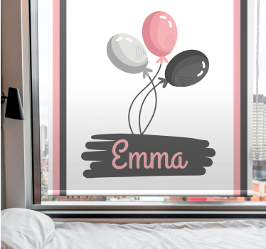 Store enrouleur chambre enfant ballons avec nom - TenStickers