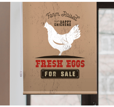 Store enrouleur personnalisé panneau d'oeufs frais - TenStickers