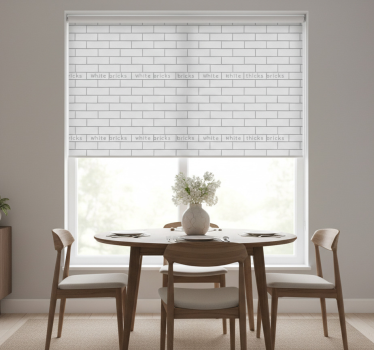 Store enrouleur salle à manger briques blanches épaisses - TenStickers