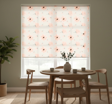 Store enrouleur salle à manger fleurs aquarelle beige - TenStickers