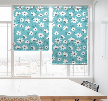 Store enrouleur salle à manger motif floral de marguerite - TenStickers