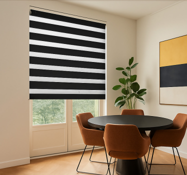 Store enrouleur salle à manger rayé noir et transparent - TenStickers