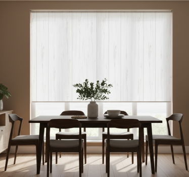 Store enrouleur salle à manger texture bois blanc moderne - TenStickers