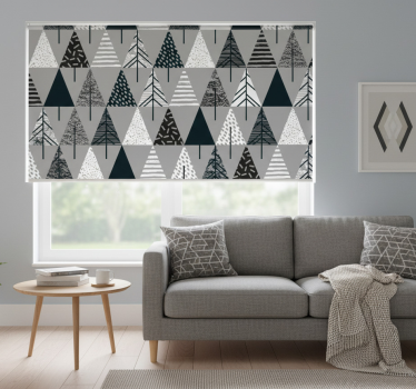 Store enrouleur salon arbres minimalistes style nordique - TenStickers